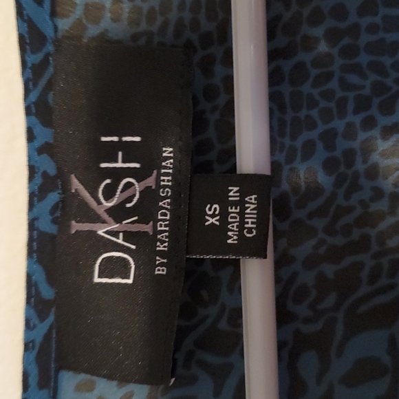 Dash by Kardashian Teal and black Sleeveless shear bathing suit coverup - Picture 2 of 6